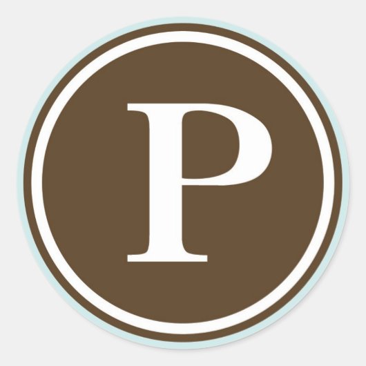 Initial P Monogramm Buchstaben Siegel Gastgeschenk Runder Aufkleber (Vorderseite)