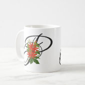 Initial P, Vintag Passion Blume Kaffeepause Tasse (Vorderseite Links)