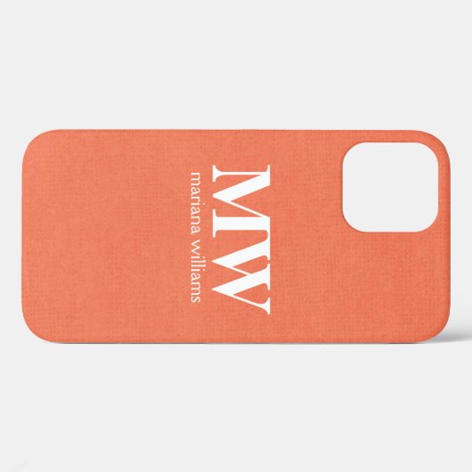 Initial Peach Minimalistisch Monogram Case-Mate iPhone Hülle (Rückseite (Horizontal))