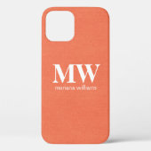 Initial Peach Minimalistisch Monogram Case-Mate iPhone Hülle (Rückseite)