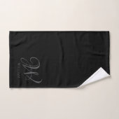 Initial Personalisiert Elegant Black Gray Monogram Badhandtuch Set (Handtuch)