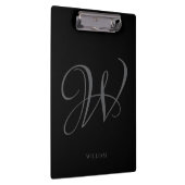 Initial Personalisiert Elegant Black Gray Monogram Klemmbrett (Rechts)