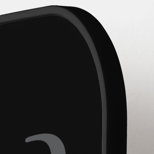 Initial Personalisiert Elegant Black Gray Monogram Pickleball Schläger (Linke Seite)