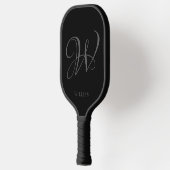 Initial Personalisiert Elegant Black Gray Monogram Pickleball Schläger (Links)