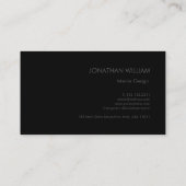 Initial Personalisiert Elegant Black Gray Monogram Visitenkarte (Rückseite)