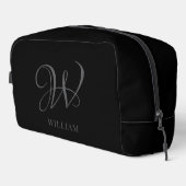 Initial Personalisiert Elegant Black Gray Monogram Waschbeutel (Rechte Ecke)