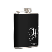 Initial Personalisiert Elegant Black Monogram Flachmann (Rechts)