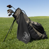 Initial Personalisiert Elegant Black Monogram Golfhandtuch (Gras)