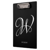 Initial Personalisiert Elegant Black Monogram Klemmbrett (Links)