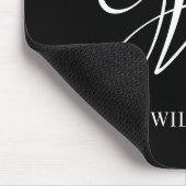 Initial Personalisiert Elegant Black Monogram Mousepad (Ecke)