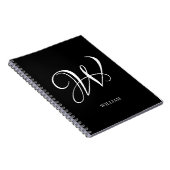 Initial Personalisiert Elegant Black Monogram Notizblock (Rechte Seite)