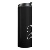 Initial Personalisiert Elegant Black Monogram Thermosbecher (Nach links gedreht)