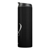 Initial Personalisiert Elegant Black Monogram Thermosbecher (Nach rechts gedreht)