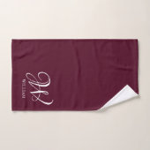 Initial Personalisiert Elegant Burgundy Monogram Badhandtuch Set (Handtuch)
