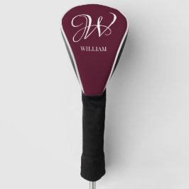 Initial Personalisiert Elegant Burgundy Monogram Golf Headcover