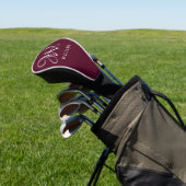 Initial Personalisiert Elegant Burgundy Monogram Golf Headcover (In SItu)