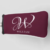 Initial Personalisiert Elegant Burgundy Monogram Golf Headcover (Vorderseite)