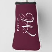 Initial Personalisiert Elegant Burgundy Monogram Golf Headcover (Rotieren 90)