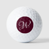 Initial Personalisiert Elegant Burgundy Monogram Golfball (Vorderseite)