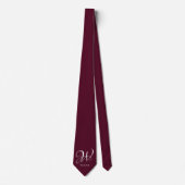 Initial Personalisiert Elegant Burgundy Monogram Krawatte (Vorderseite)