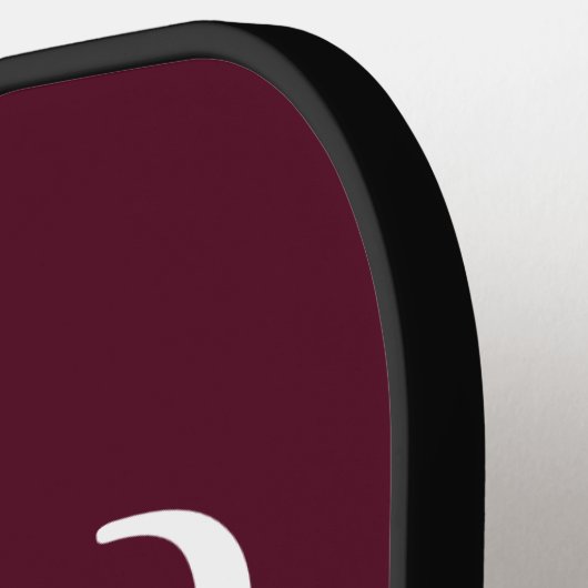 Initial Personalisiert Elegant Burgundy Monogram Pickleball Schläger (Linke Seite)