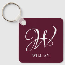 Initial Personalisiert Elegant Burgundy Monogram