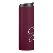 Initial Personalisiert Elegant Burgundy Monogram Thermosbecher (Nach links gedreht)
