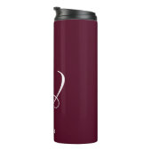 Initial Personalisiert Elegant Burgundy Monogram Thermosbecher (Nach rechts gedreht)