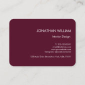 Initial Personalisiert Elegant Burgundy Monogram Visitenkarte (Rückseite)