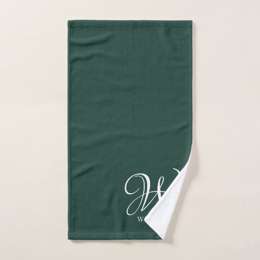 Initial Personalisiert Elegant Emerald Monogram Badhandtuch Set (Handtuch)