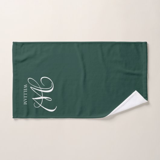 Initial Personalisiert Elegant Emerald Monogram Badhandtuch Set (Handtuch)