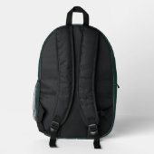 Initial Personalisiert Elegant Emerald Monogram Bedruckter Rucksack (Rückseite)