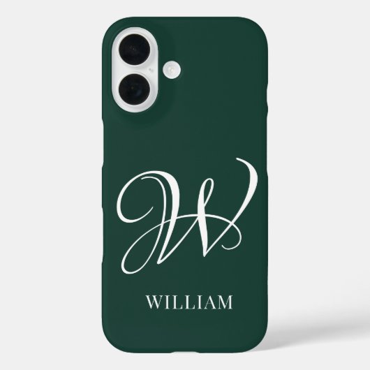 Initial Personalisiert Elegant Emerald Monogram Case-Mate iPhone Hülle (Rückseite)