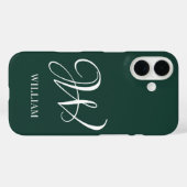 Initial Personalisiert Elegant Emerald Monogram Case-Mate iPhone Hülle (Rückseite (Horizontal))