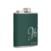 Initial Personalisiert Elegant Emerald Monogram Flachmann (Rechts)
