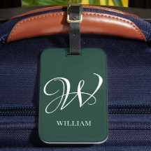 Initial Personalisiert Elegant Emerald Monogram