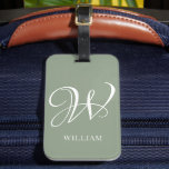 Initial Personalisiert Elegant Emerald Monogram Gepäckanhänger<br><div class="desc">Einfache,  individuelle Erstmonogramm in moderner Typografie. Perfektes Geschenk mit persönlicher Touch</div>