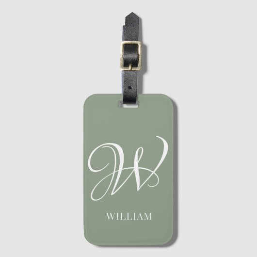 Initial Personalisiert Elegant Emerald Monogram Gepäckanhänger (Vorderseite Vertikal)