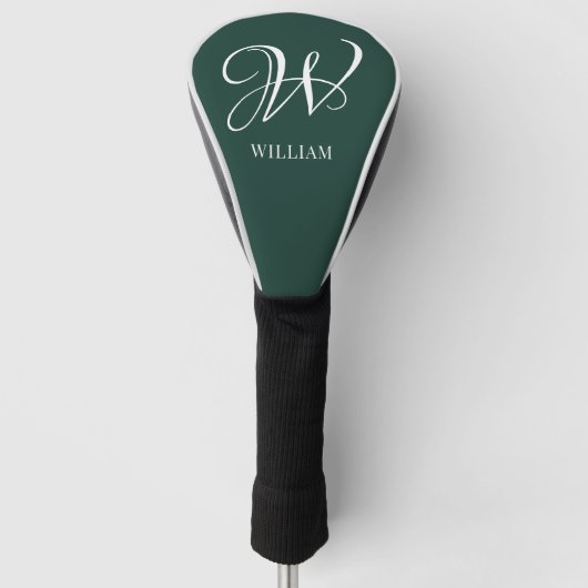 Initial Personalisiert Elegant Emerald Monogram Golf Headcover (Vorderseite)