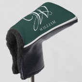 Initial Personalisiert Elegant Emerald Monogram Golf Headcover (3/4 Vorderseite)