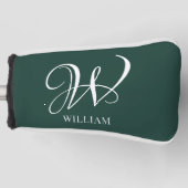 Initial Personalisiert Elegant Emerald Monogram Golf Headcover (Vorderseite)