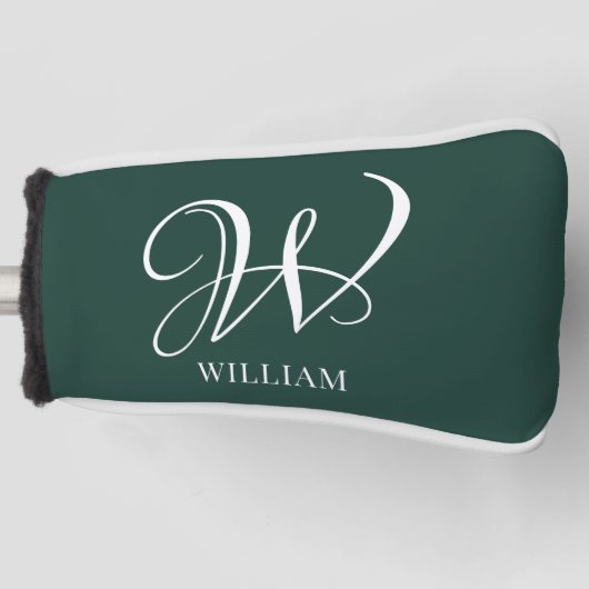 Initial Personalisiert Elegant Emerald Monogram Golf Headcover (Vorderseite)