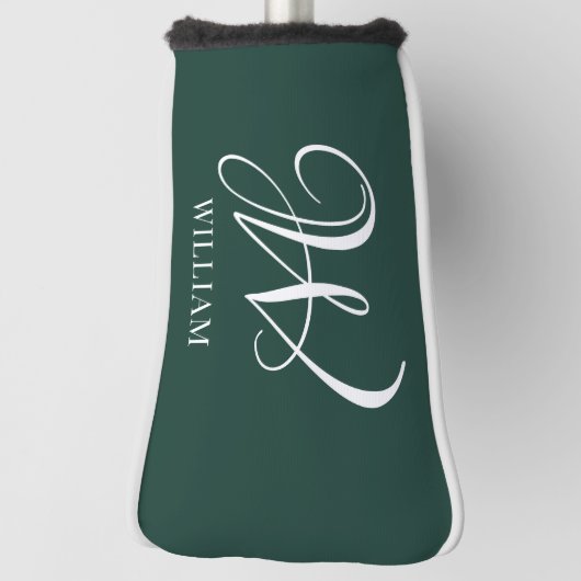 Initial Personalisiert Elegant Emerald Monogram Golf Headcover (Rotieren 90)