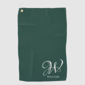 Initial Personalisiert Elegant Emerald Monogram Golfhandtuch (Vorderseite)