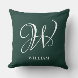 Initial Personalisiert Elegant Emerald Monogram Kissen