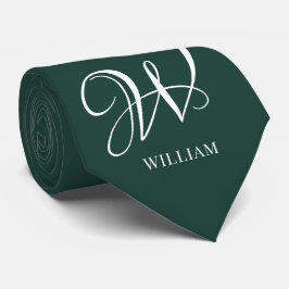 Initial Personalisiert Elegant Emerald Monogram Krawatte