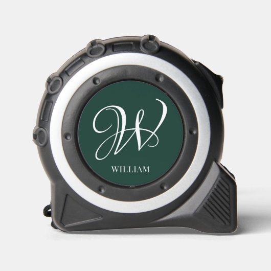 Initial Personalisiert Elegant Emerald Monogram Maßband (Vorderseite)