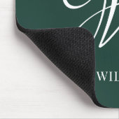 Initial Personalisiert Elegant Emerald Monogram Mousepad (Ecke)