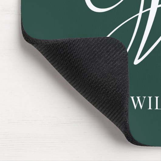 Initial Personalisiert Elegant Emerald Monogram Mousepad (Ecke)
