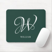 Initial Personalisiert Elegant Emerald Monogram Mousepad (Mit Mouse)